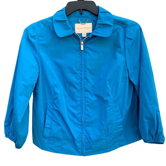 Banana Republic Jackets & Blazers - Banana Republic Crop Full Zip Blue Jacket Size Medium